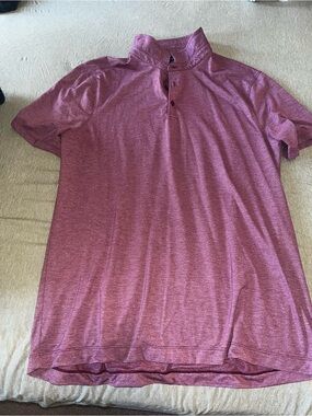 lululemon athletica Men's Heathered Mauve Short-Sleeve Polo